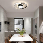 Ceiling Light - Black & White Metal Frame, Natural Light