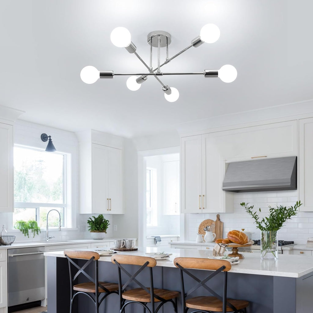 Ceiling Light - Chrome Metal Frame