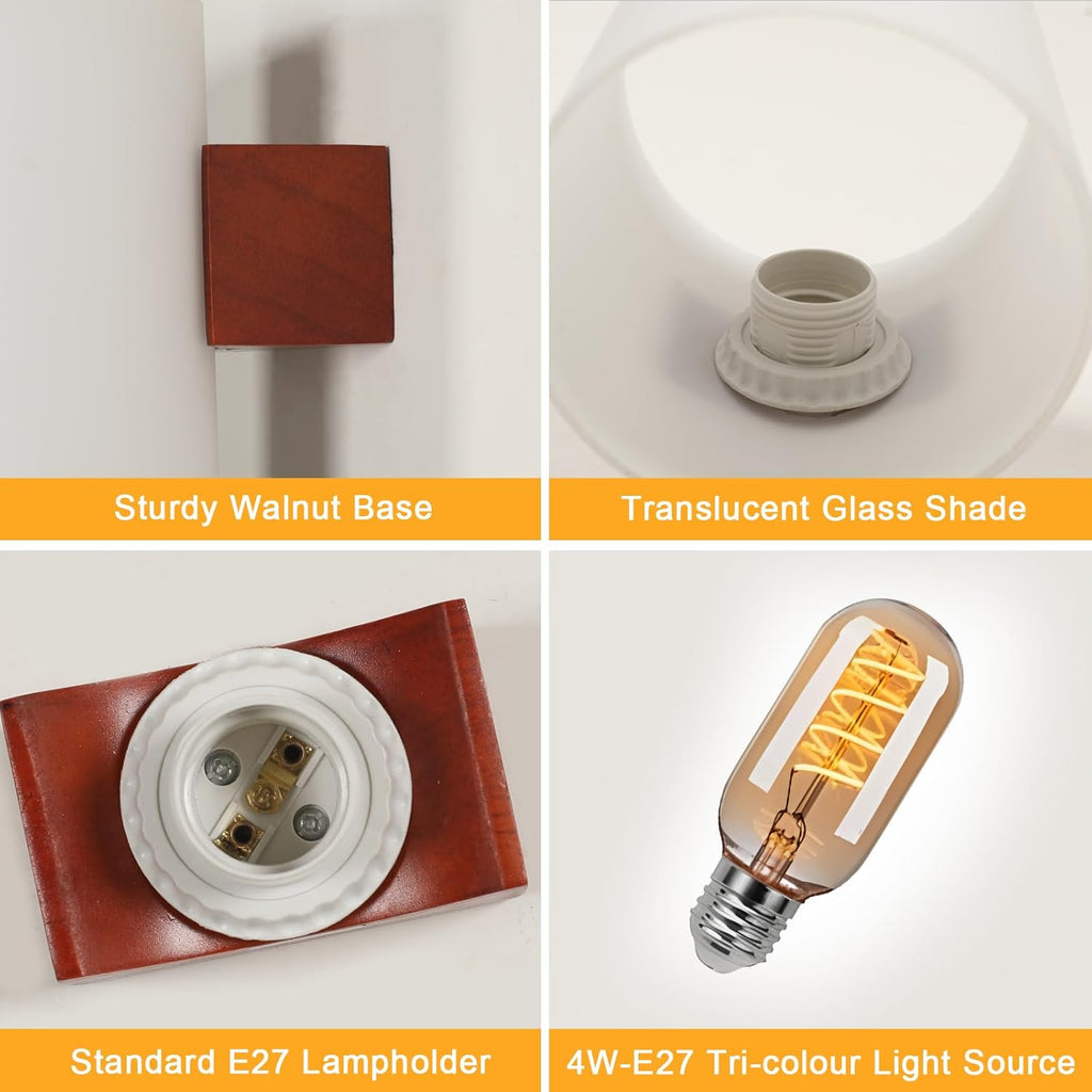 Wall Light - Wood Glass Frame, Tunable