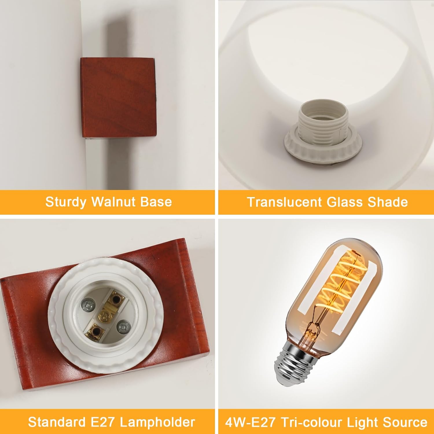 Wall Light - Wood Glass Frame, Tunable