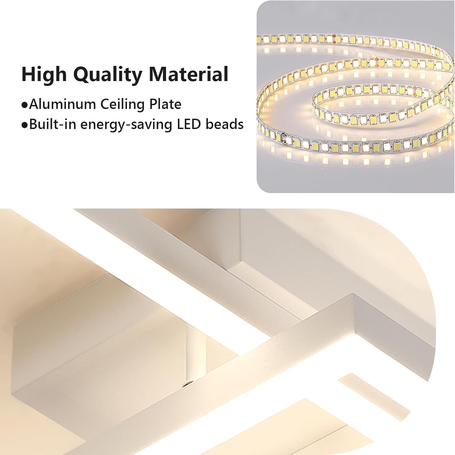 Ceiling Light - White Acrylic Frame, Natural Light