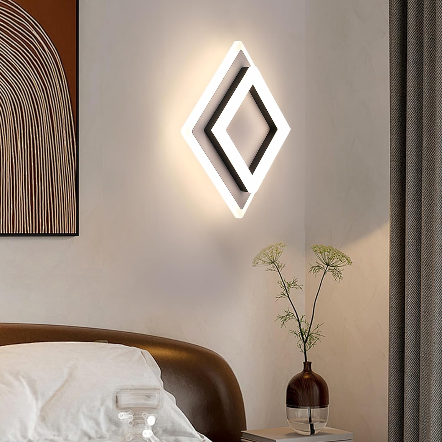 Ceiling Light - Black & White Acrylic Frame, Natural Light