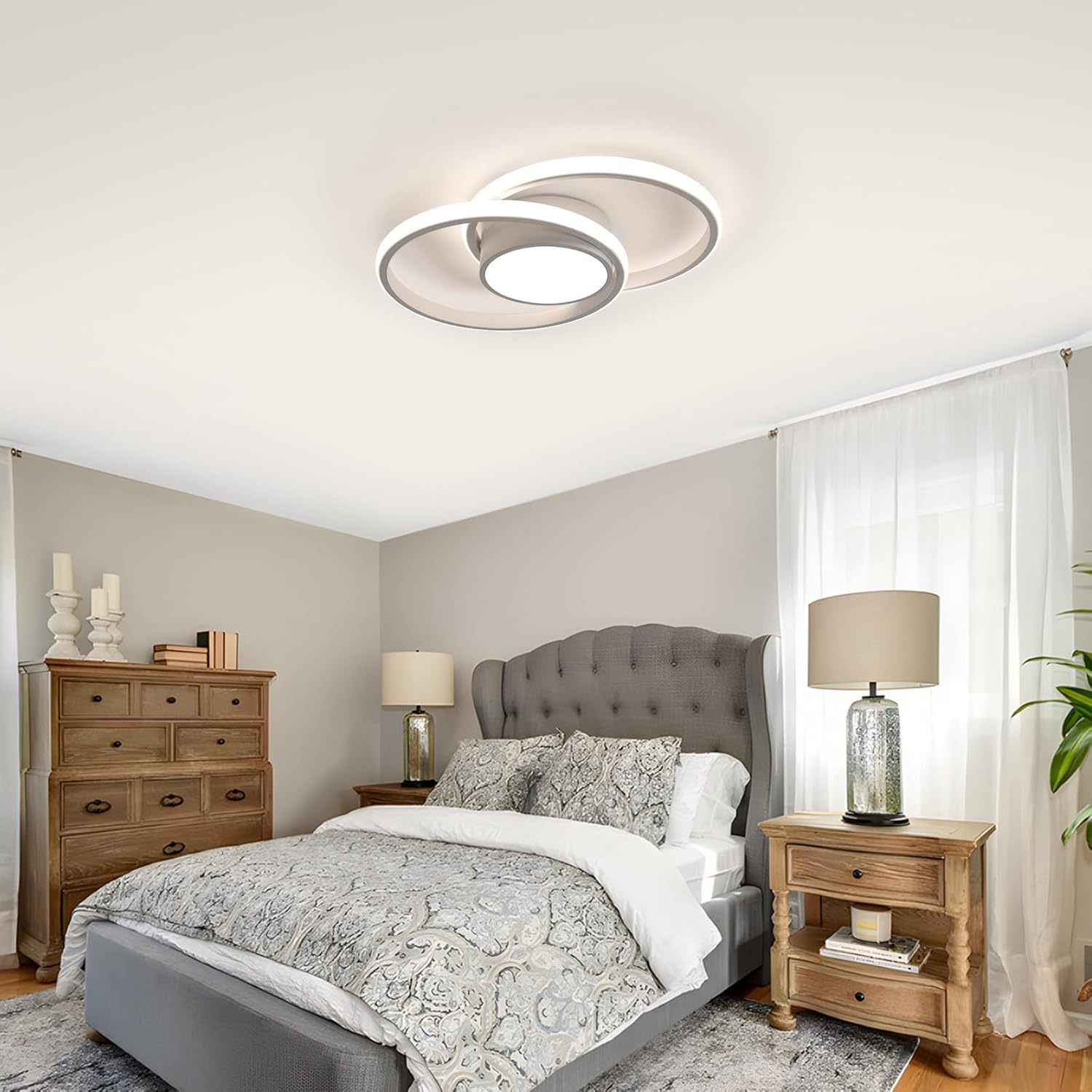 Ceiling Light - White Aluminium Frame, Natural Light