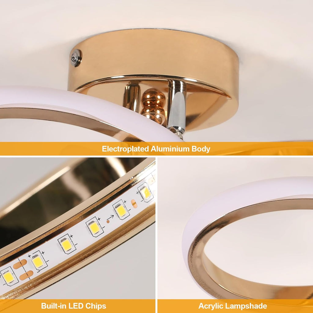 Ceiling Light - Gold Aluminium Frame, Natural Light