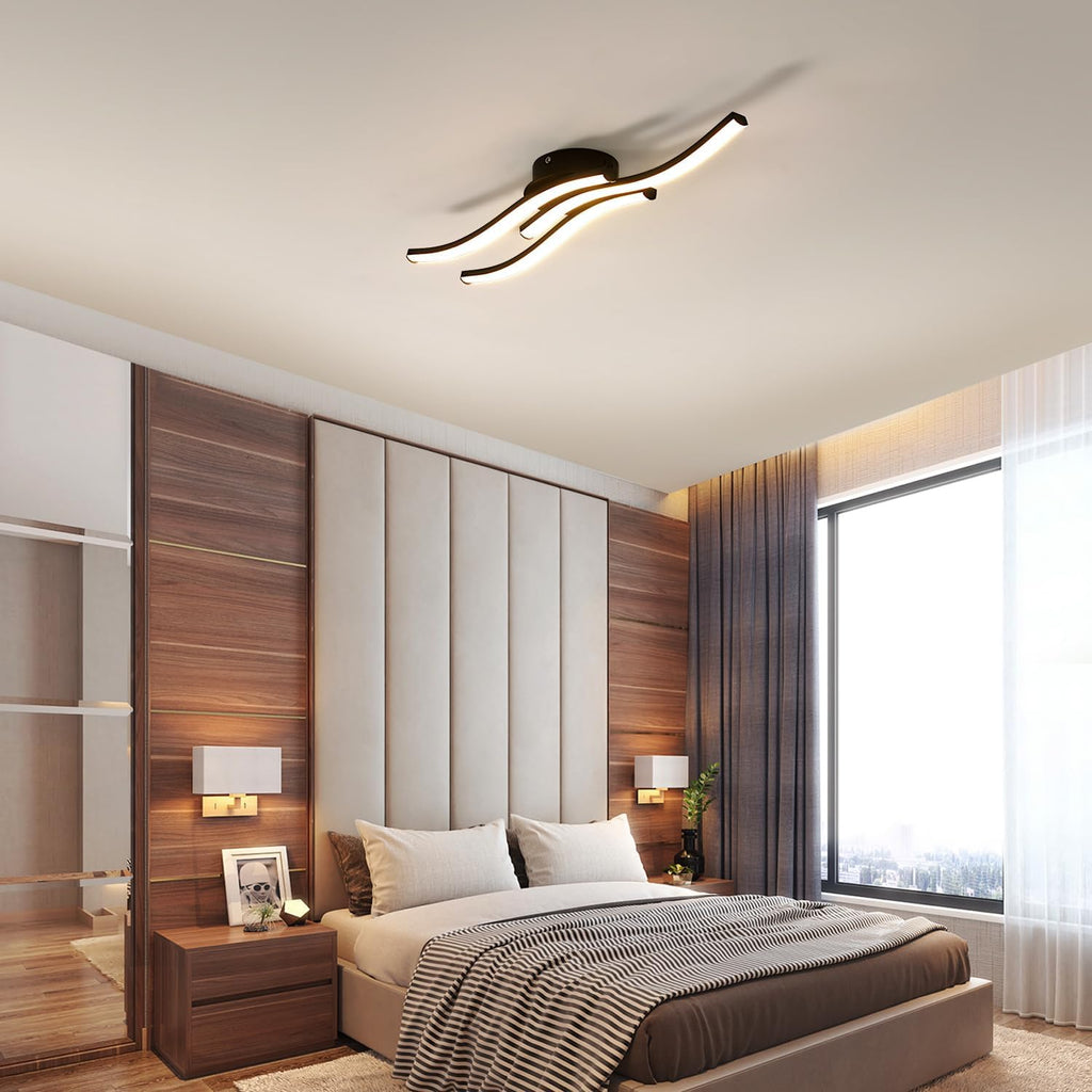 Ceiling Light - Black Aluminium Frame, Warm Light