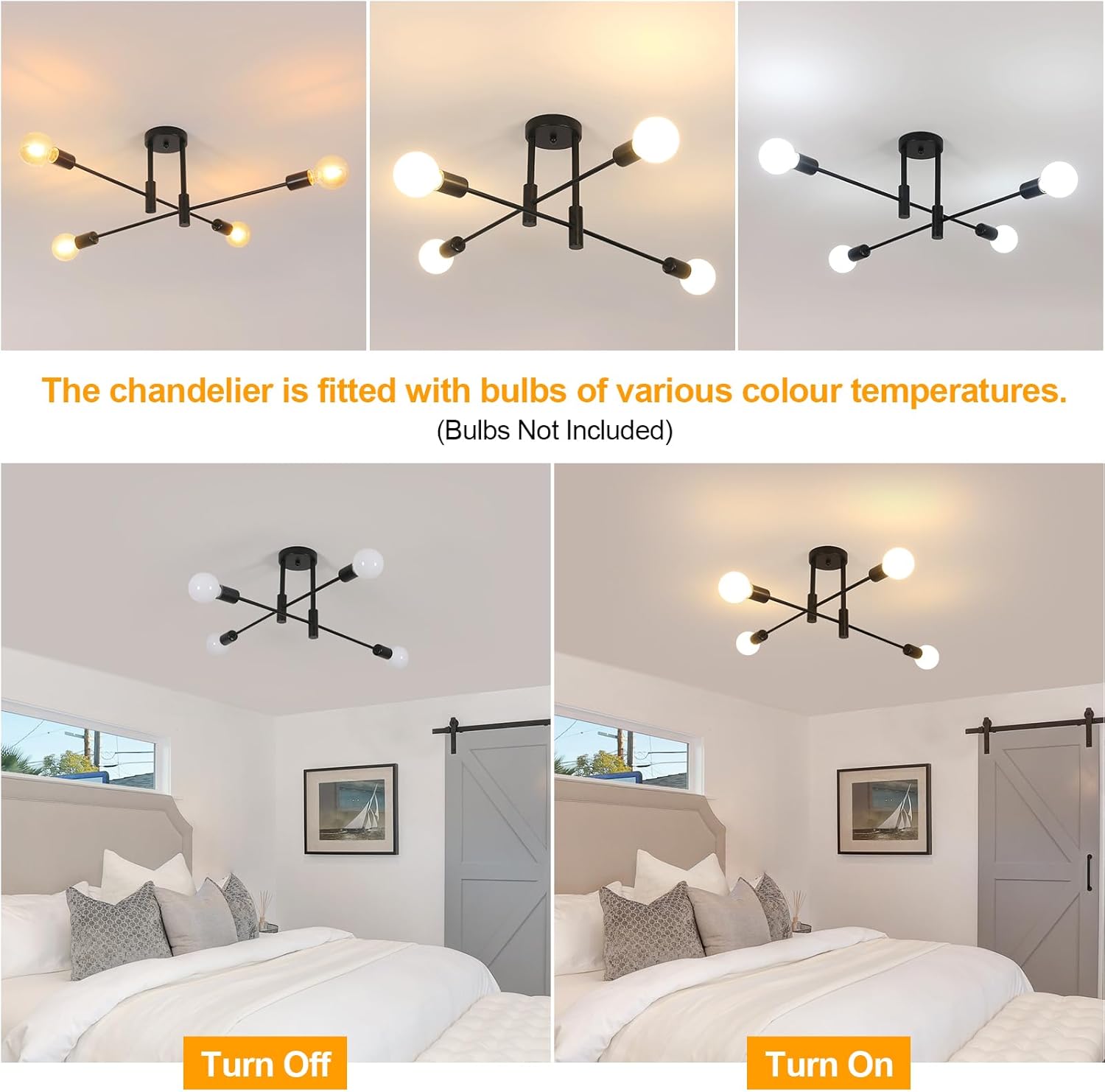 Ceiling Light - Black Metal Frame