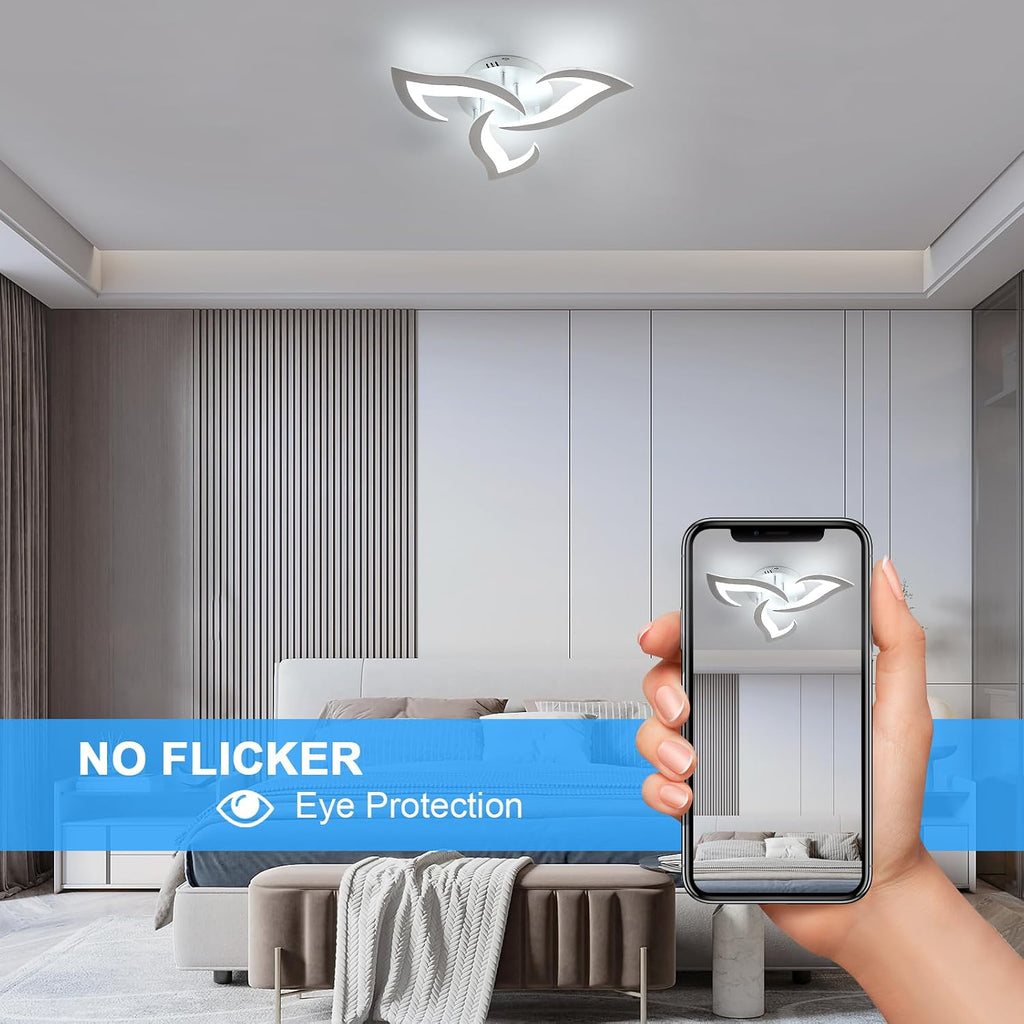 Ceiling Light - White Acrylic Frame, White Light