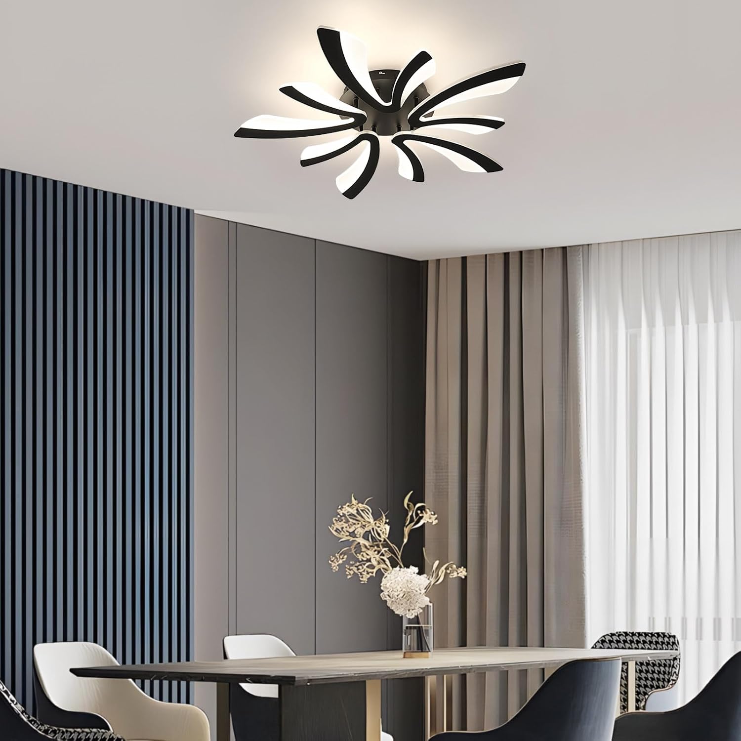 Ceiling Light - Black Acrylic Frame, Tunable and Dimmable