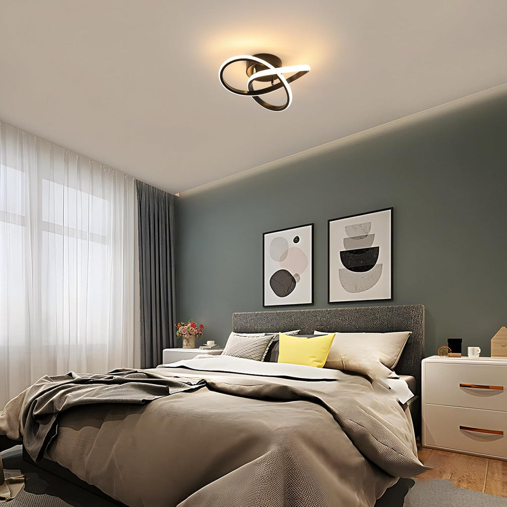 Ceiling Light - Black Aluminium Frame, Warm Light