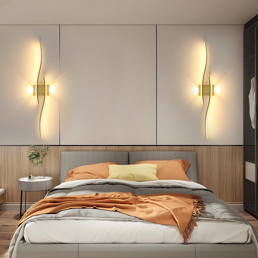 Wall Light - Gold Aluminium Frame, Warm Light