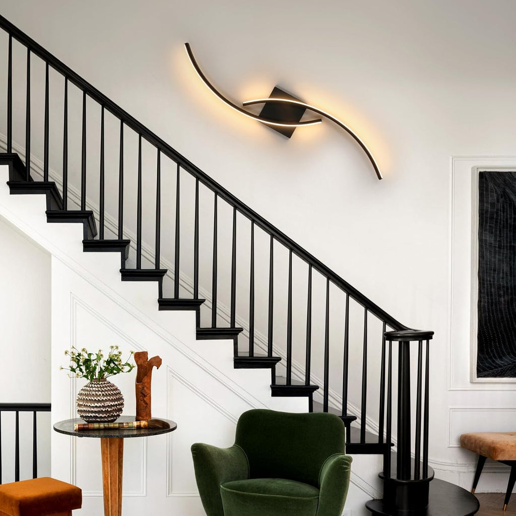 Wall Light - Black Aluminium Frame, Warm Light
