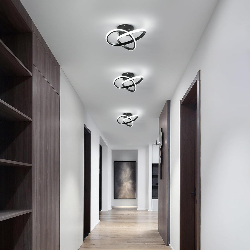 Ceiling Light - Black Aluminium Frame, White Light