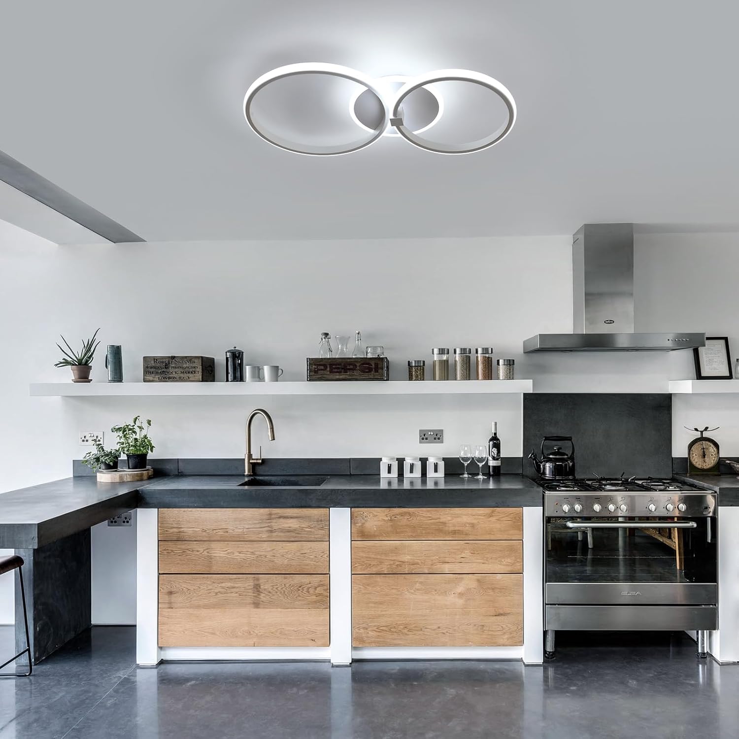 Ceiling Light - White Acrylic Frame, Tunable and Dimmable