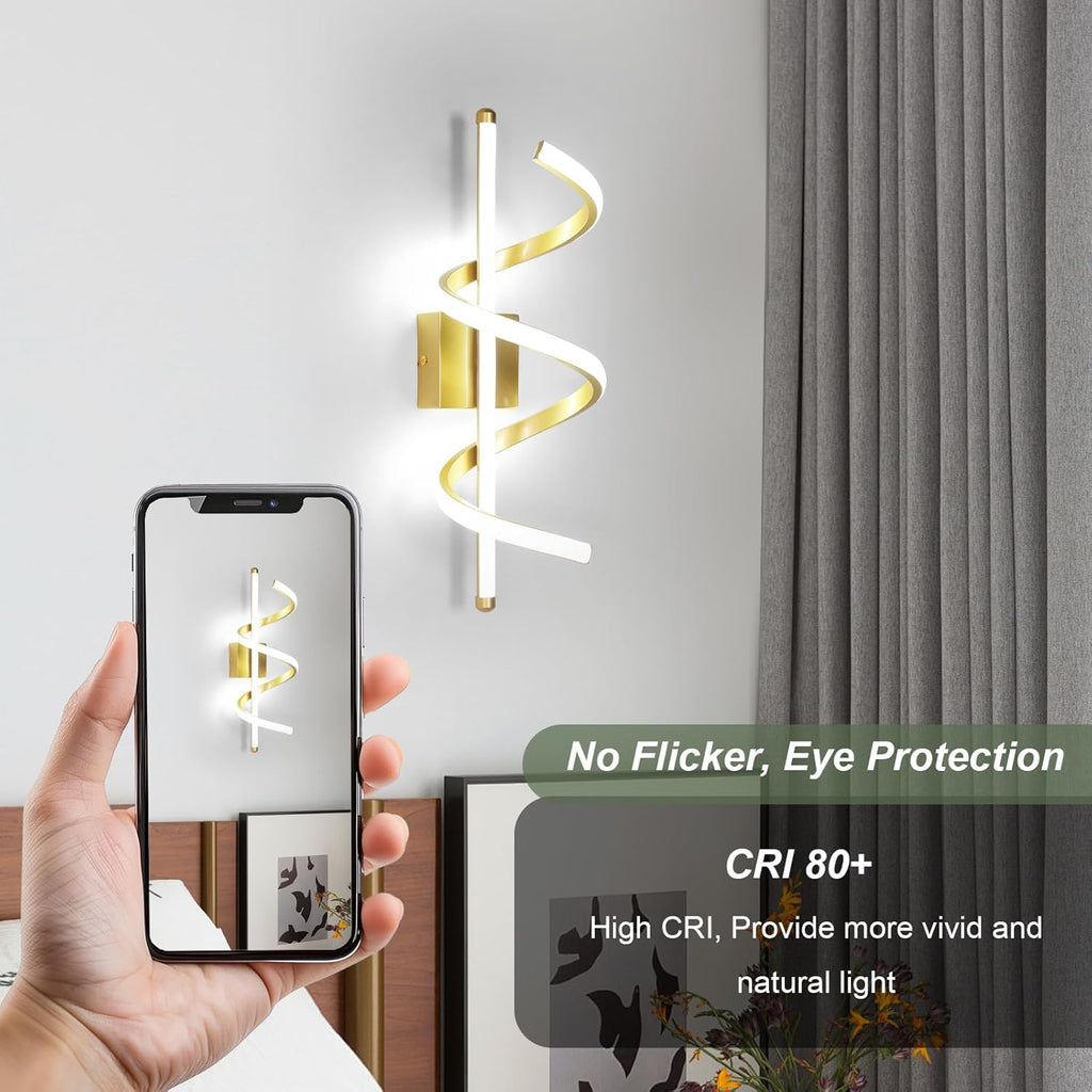Wall Light - Gold Aluminium Frame, White Light