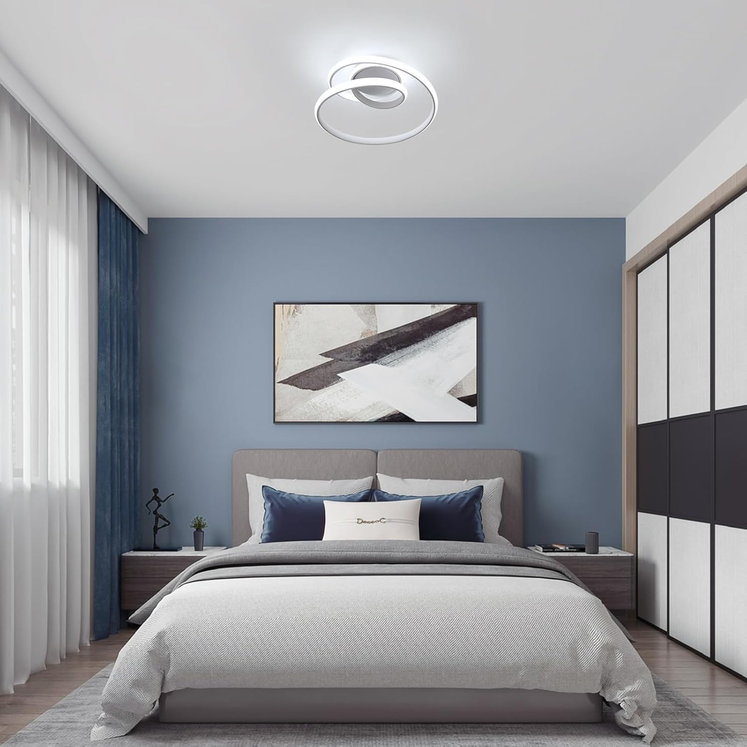Ceiling Light - White Aluminium Frame, White Light