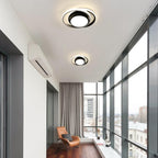 Ceiling Light - Black & White Aluminium Frame, Natural Light