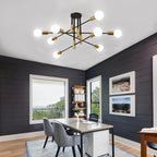 Ceiling Light - Black & Gold Metal Frame