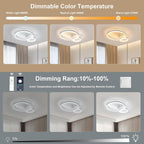 Ceiling Light - White Acrylic Frame, Tunable and Dimmable
