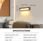 Wall Light - Wood Frame, Warm Light