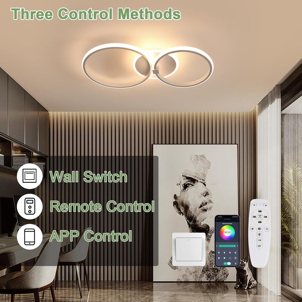 Ceiling Light - White Acrylic Frame, Tunable and Dimmable