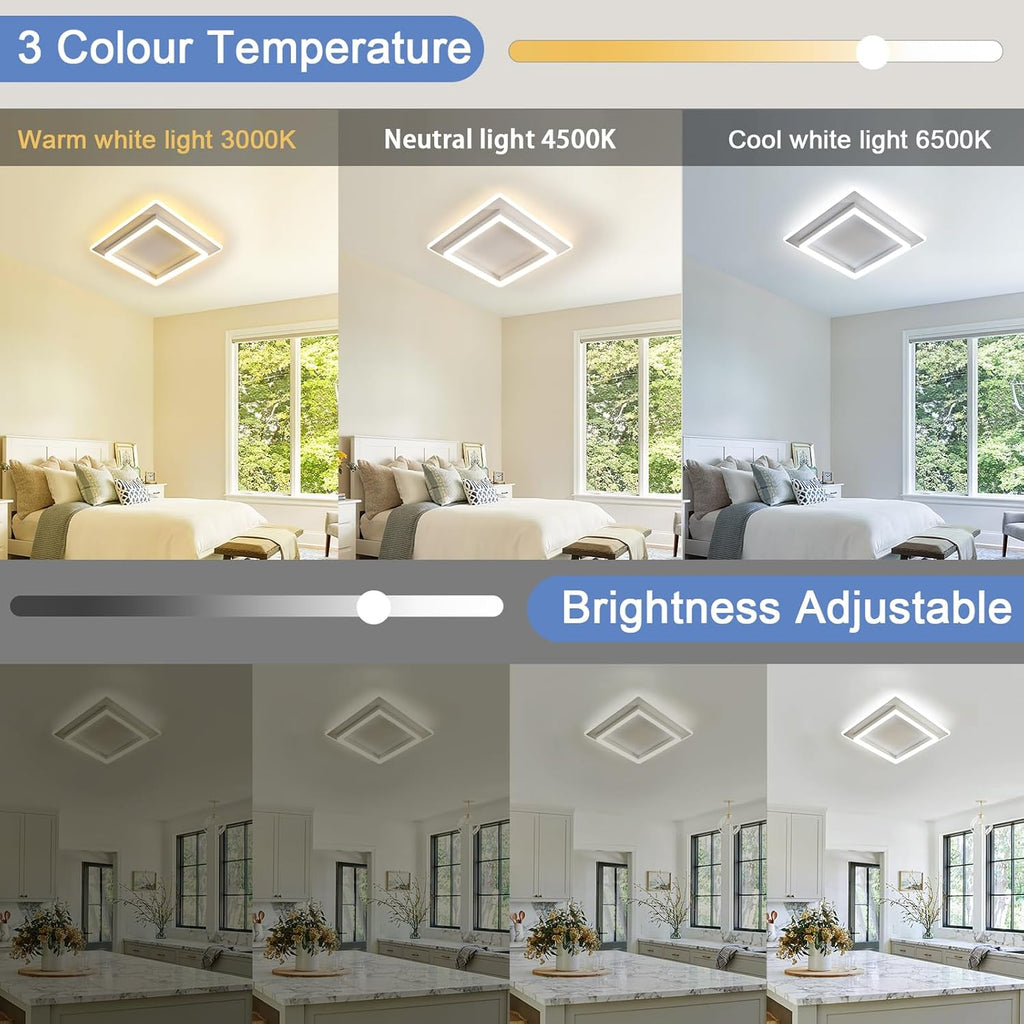 Ceiling Light - White Acrylic Frame, Tunable and Dimmable