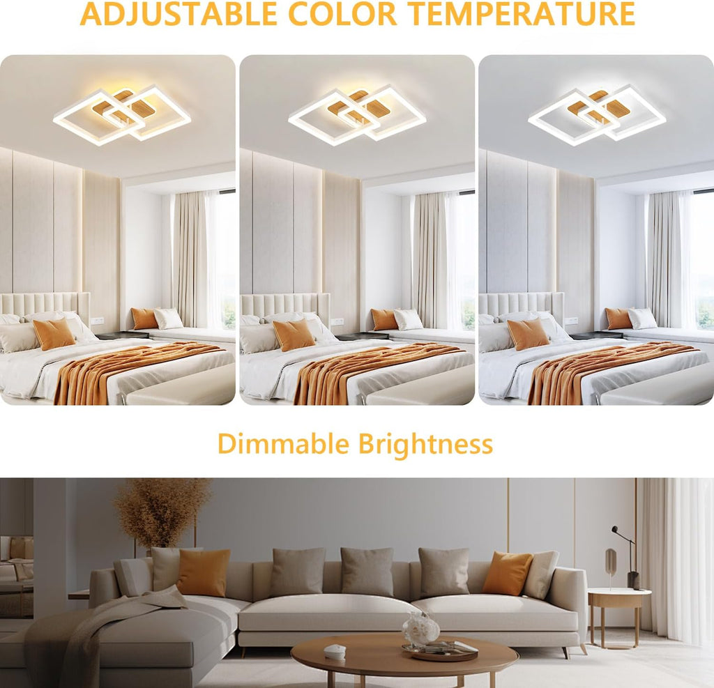 Ceiling Light - Wood Acrylic Frame, Tunable and Dimmable