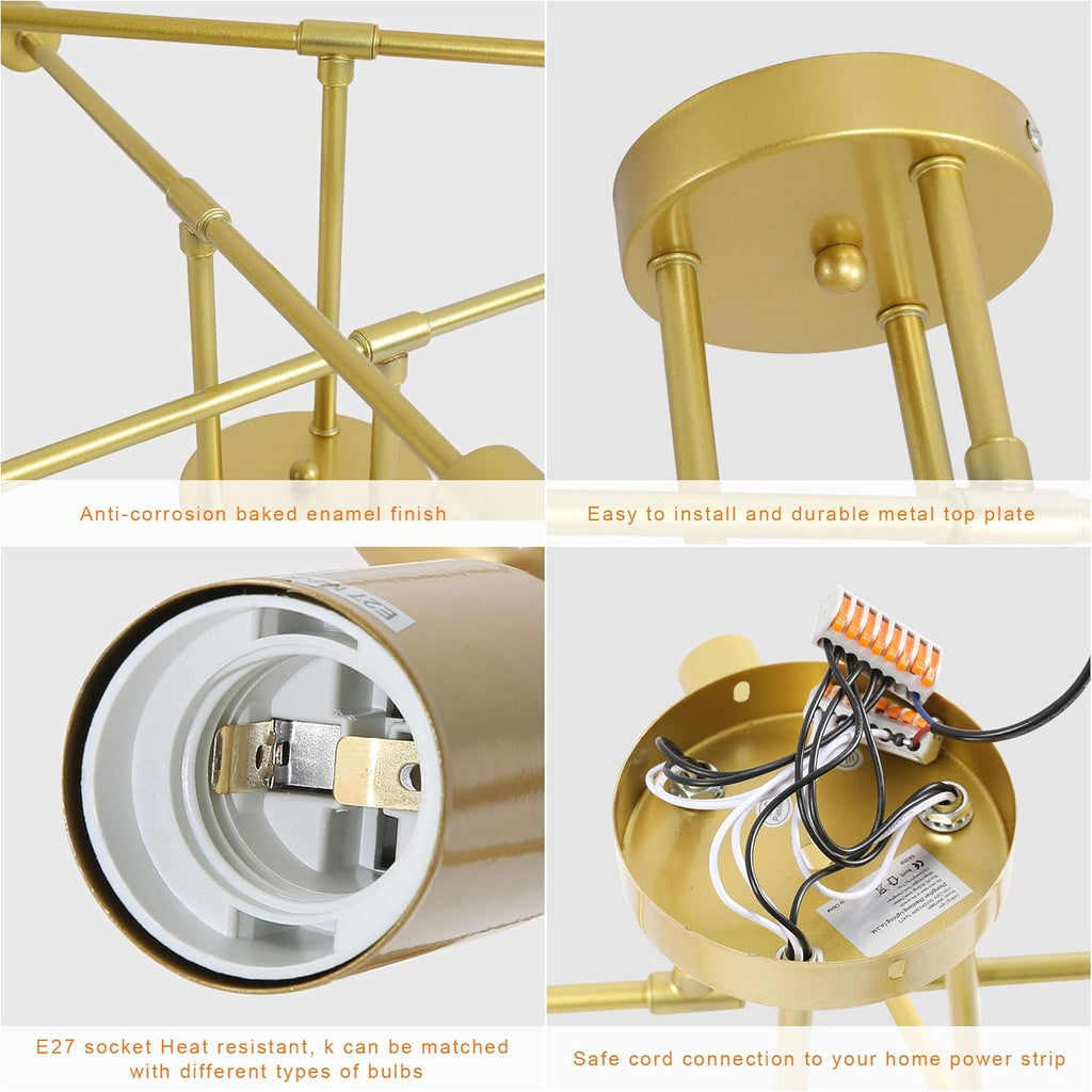 Ceiling Light - Gold Metal Frame
