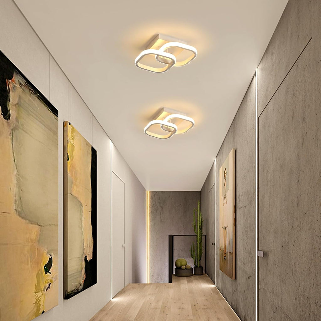 Ceiling Light - White Aluminium Frame, Warm Light