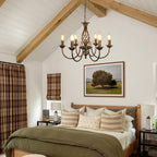 Chandeliers - Black & Gold Metal Frame