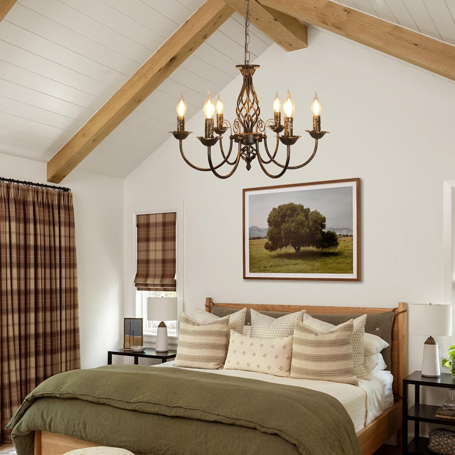 Chandeliers - Black & Gold Metal Frame