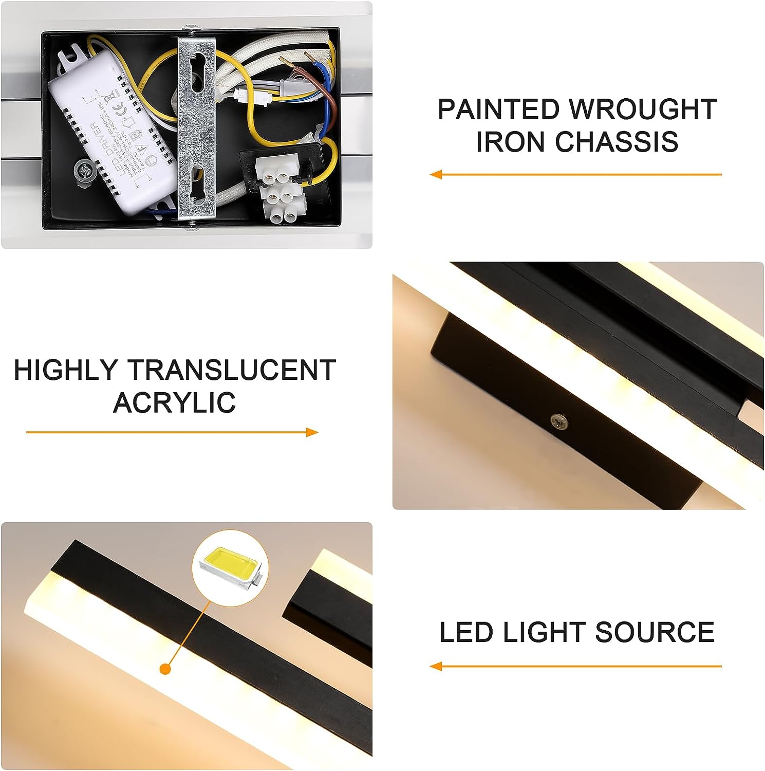 Wall Light - Black Acrylic Frame, Tunable