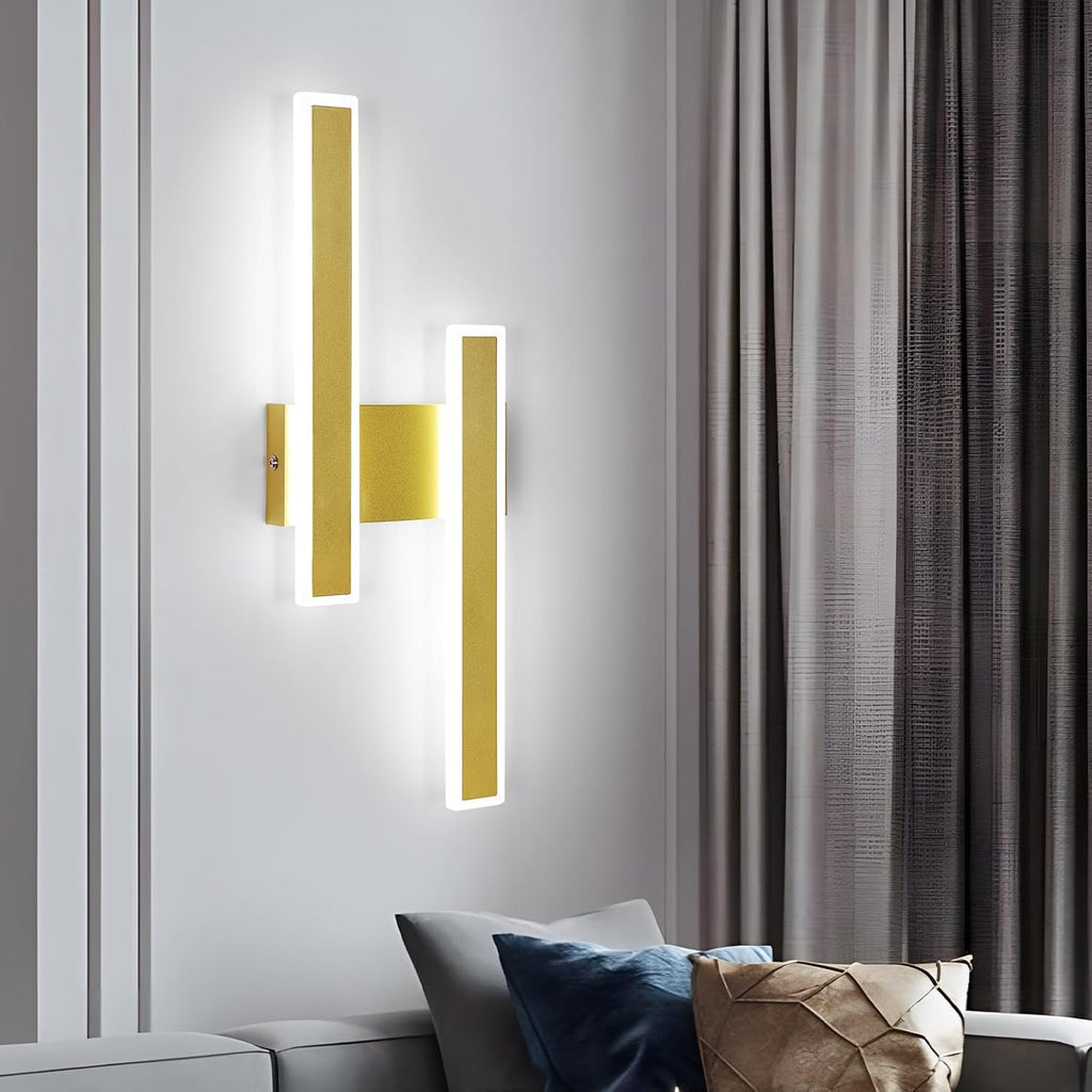 Wall Light - Gold Acrylic Frame, White Light