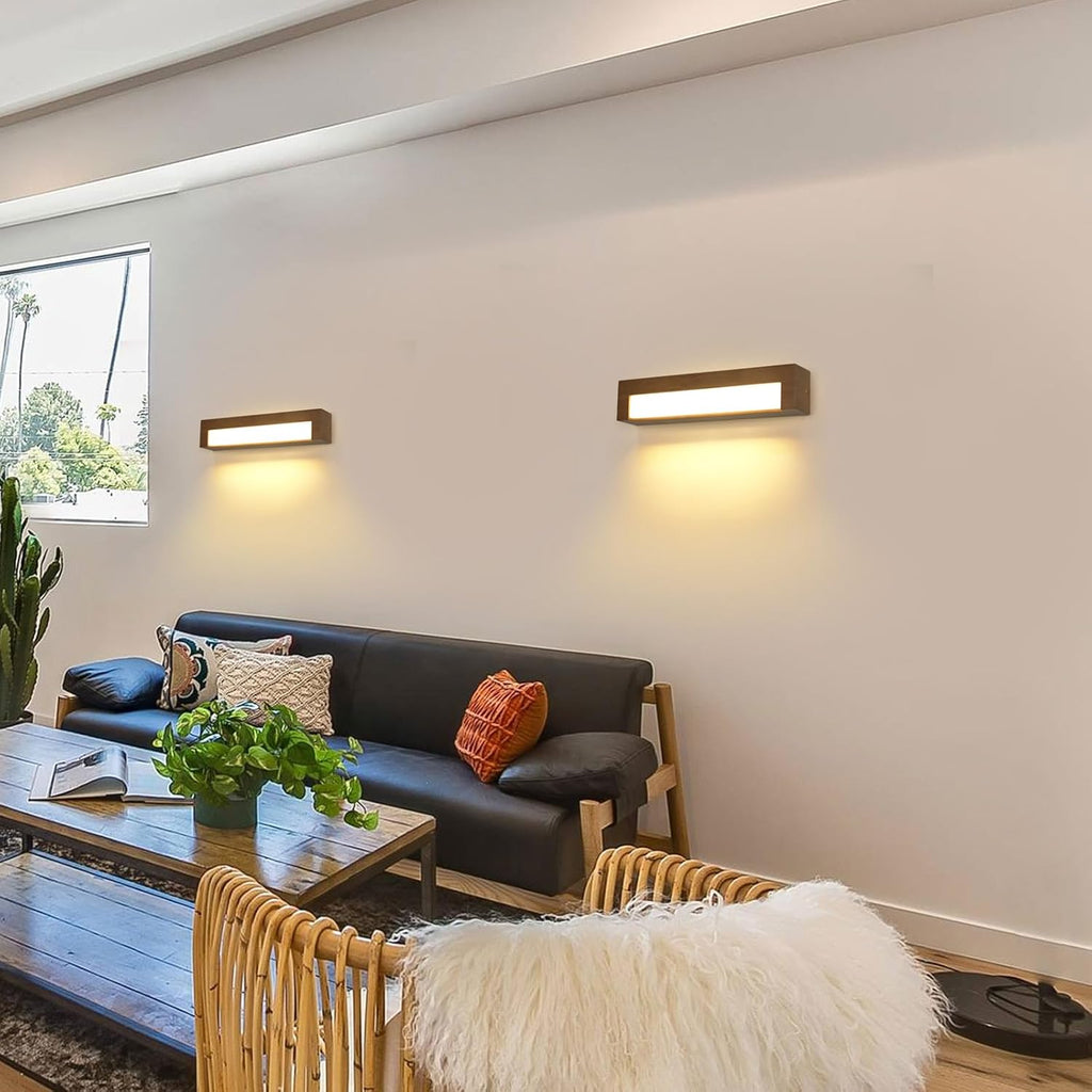 Wall Light - Wood Frame, Warm Light