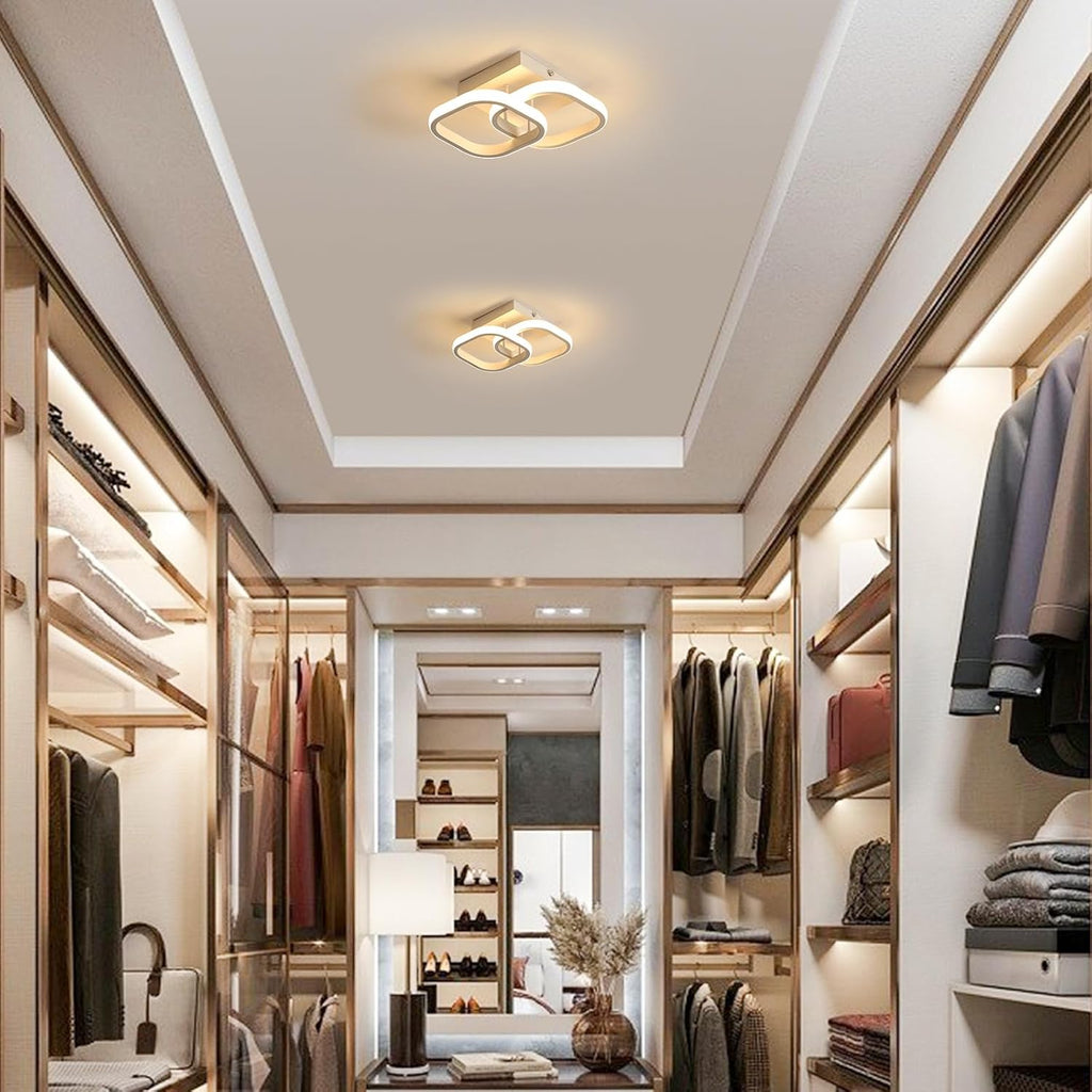 Ceiling Light - White Aluminium Frame, Warm Light