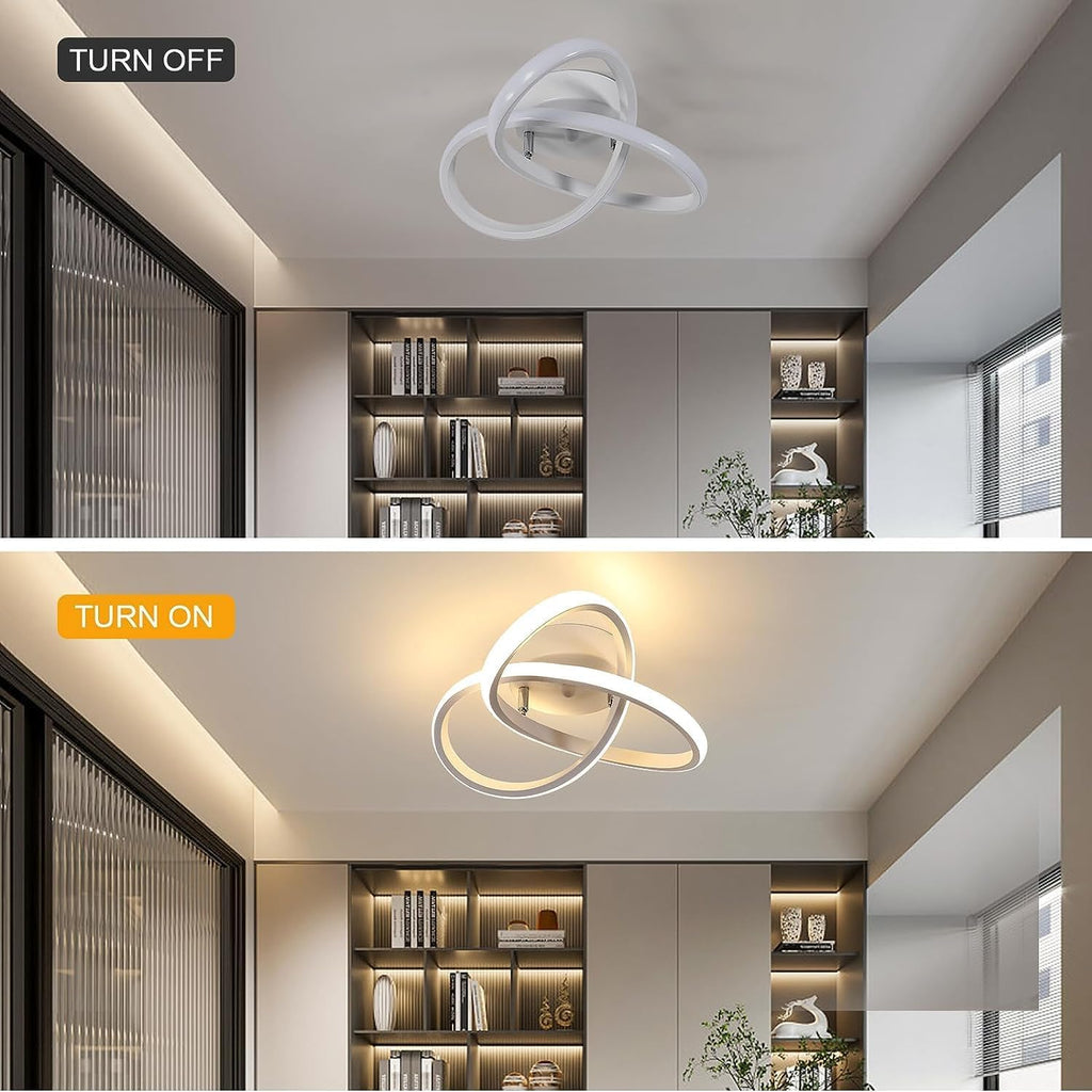 Ceiling Light - White Aluminium Frame, Warm Light