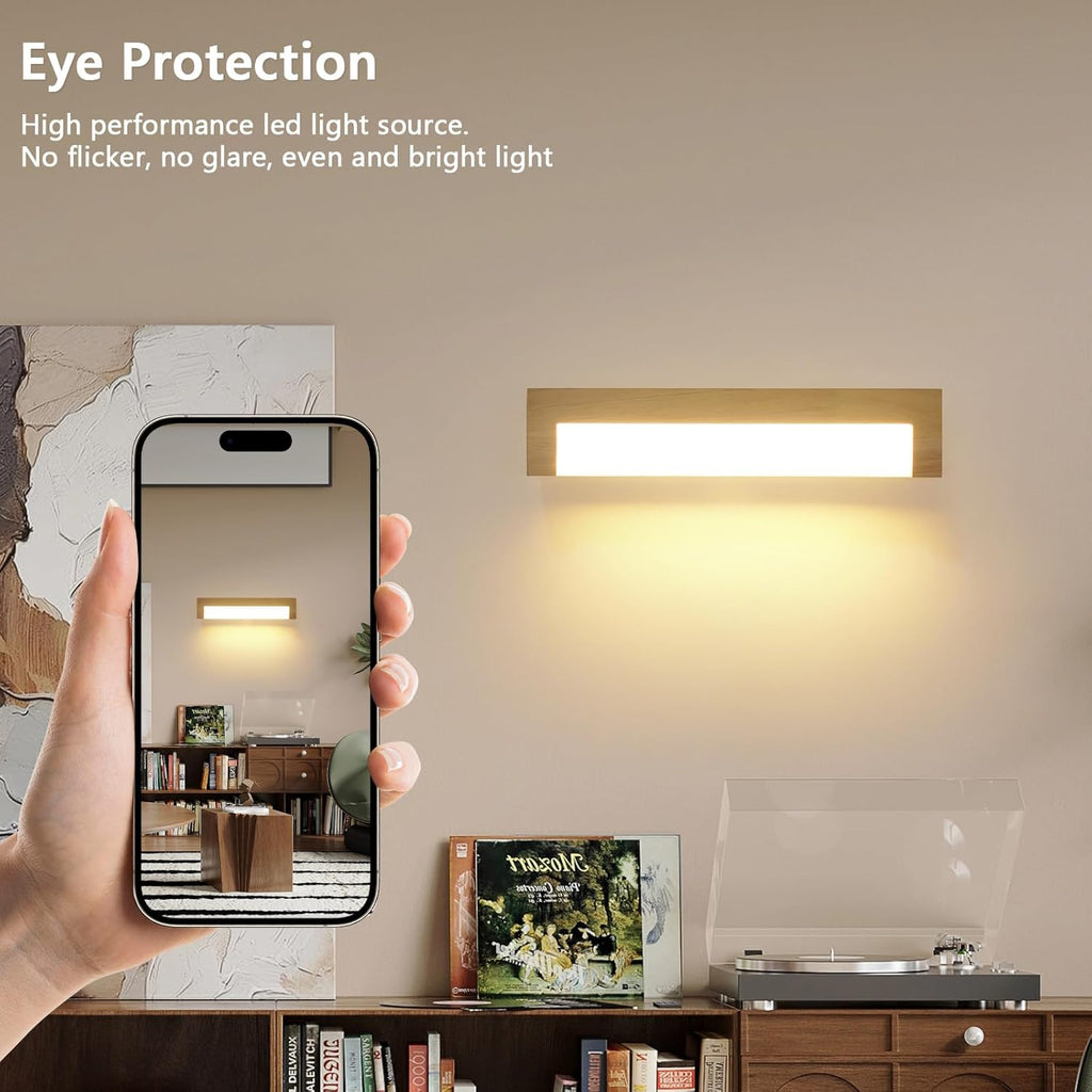 Wall Light - Wood Metal Frame, Warm Light