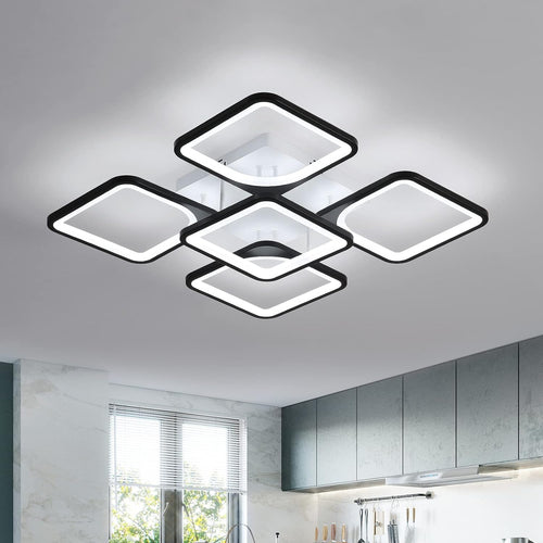 Deckenleuchte - Rahmen aus schwarzem Acryl, weißes Licht