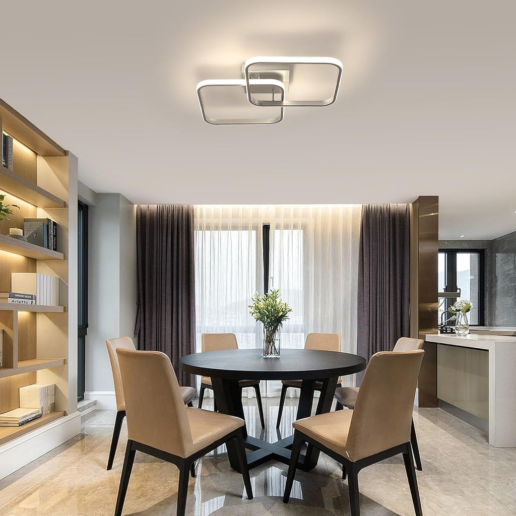 Ceiling Light - Silver Aluminium Frame, Tunable and Dimmable
