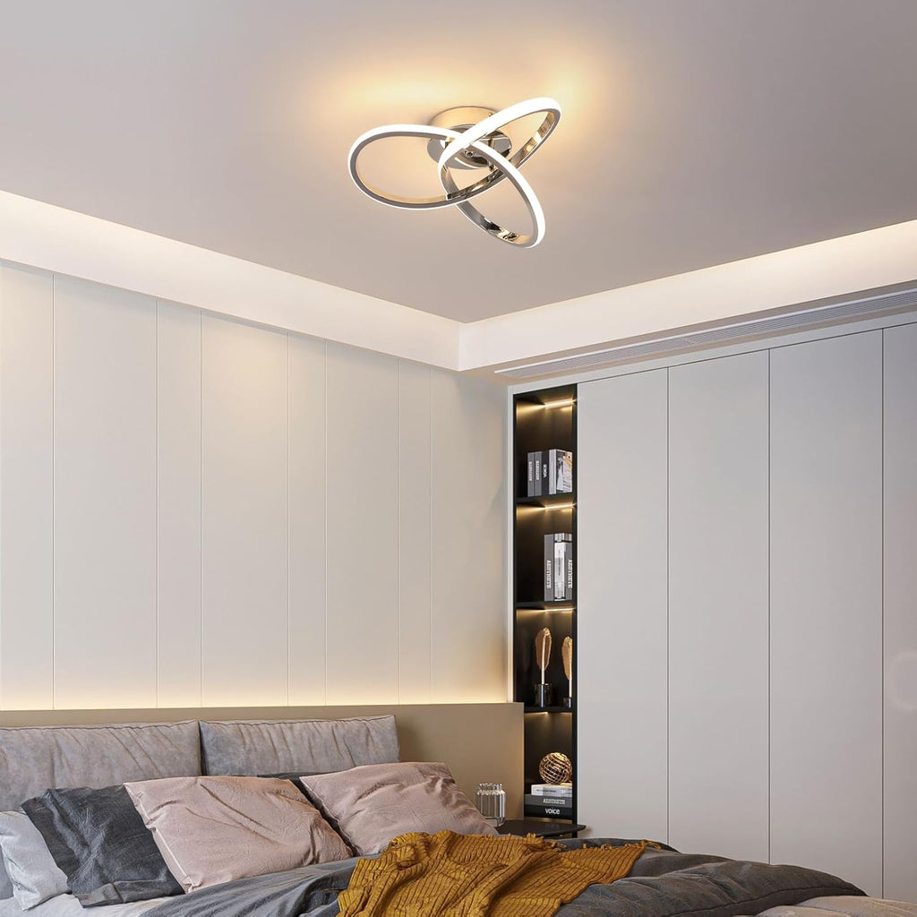 Deckenleuchte - Chrom-Aluminium-Rahmen, Warmlicht