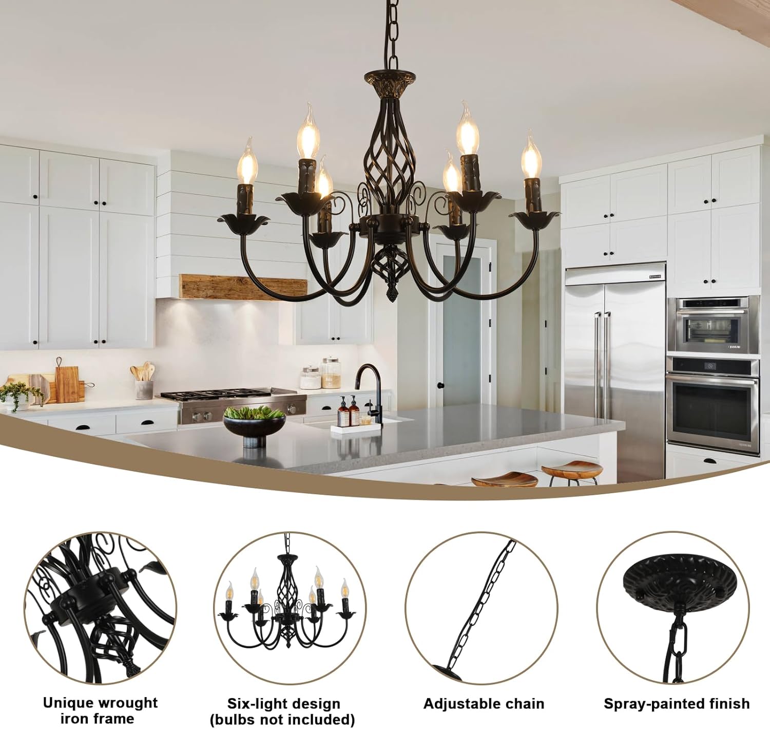 Chandeliers - Black Metal Frame