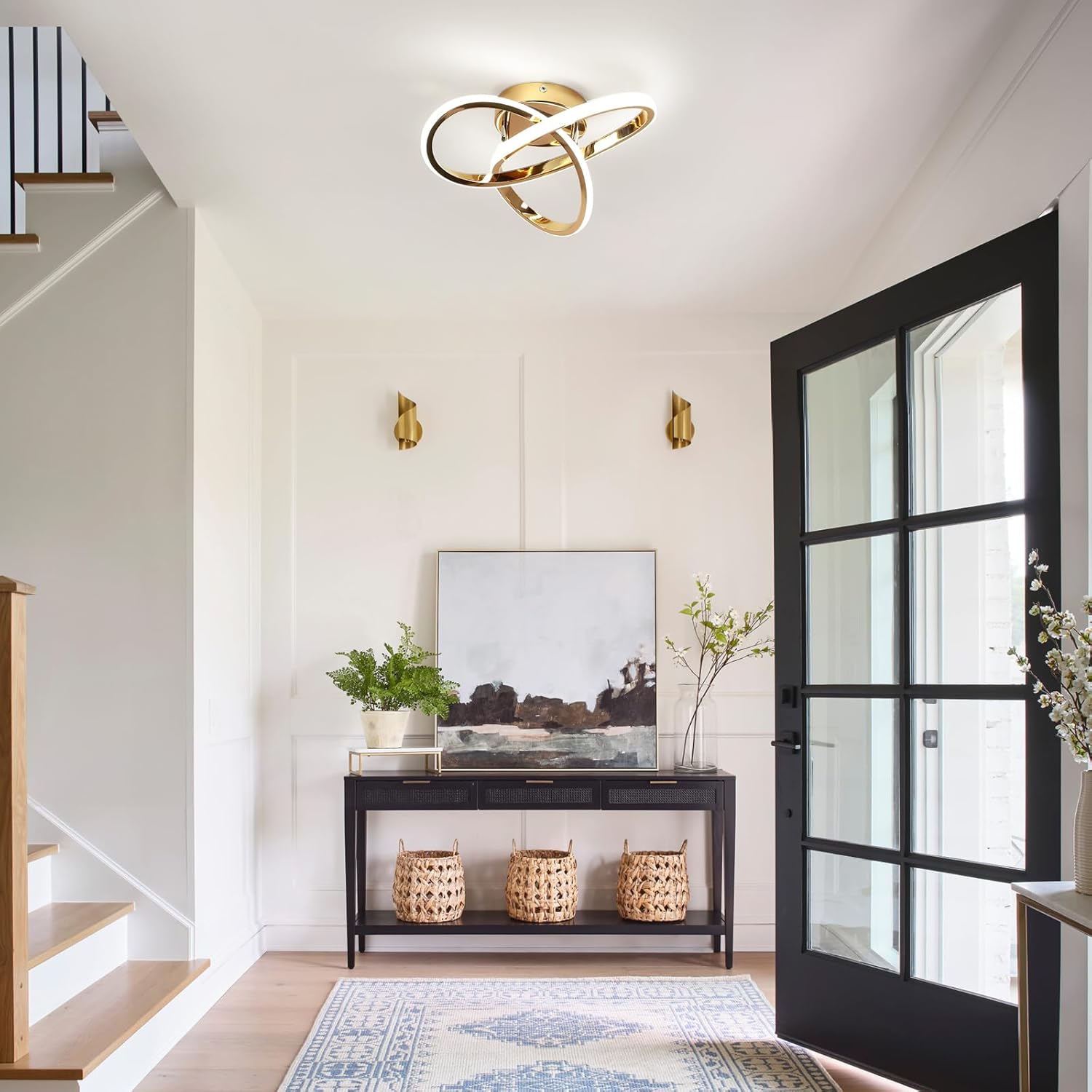Ceiling Light - Gold Aluminium Frame, White Light
