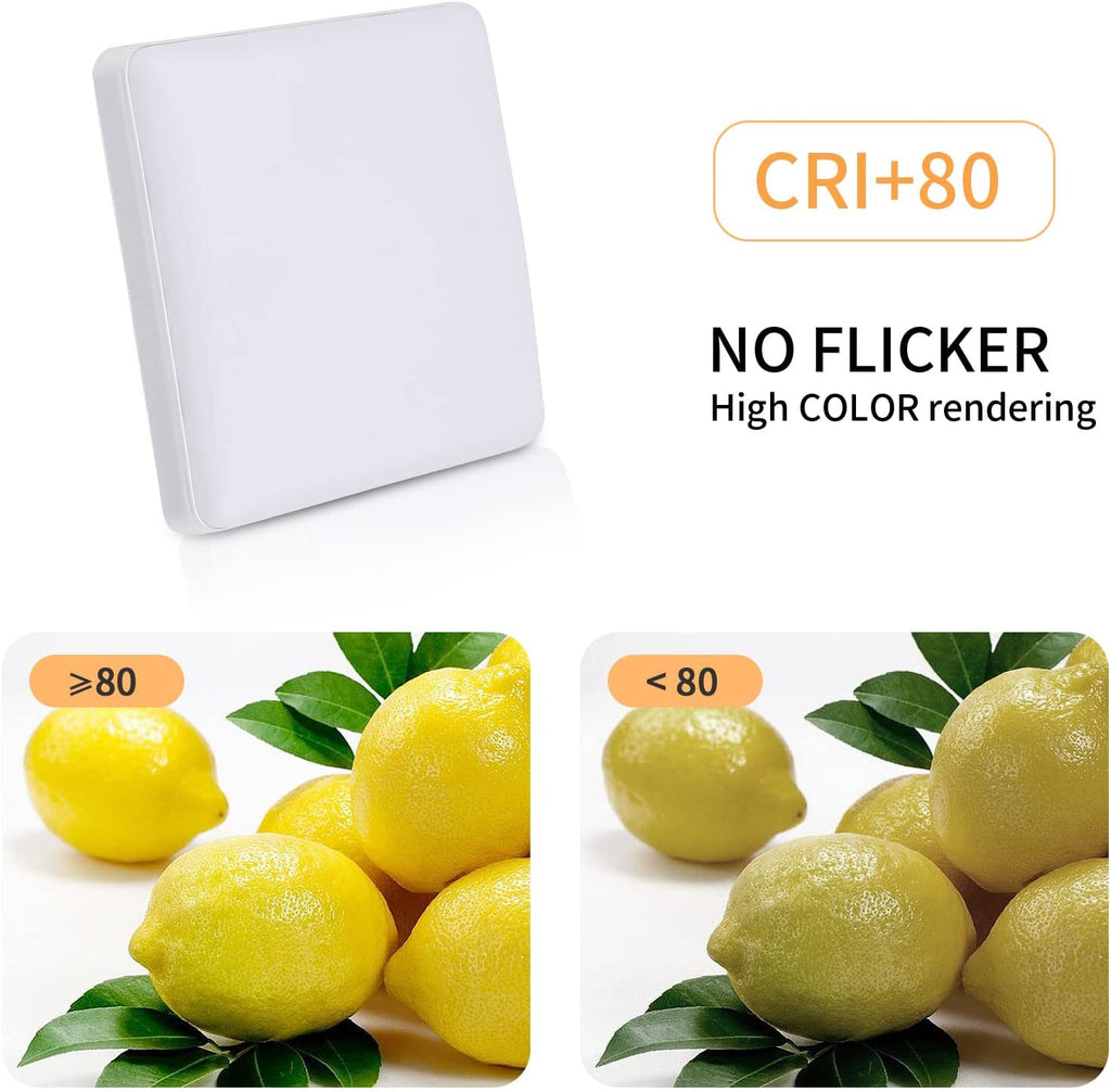 Ceiling Light - White Plastic Frame, Natural Light