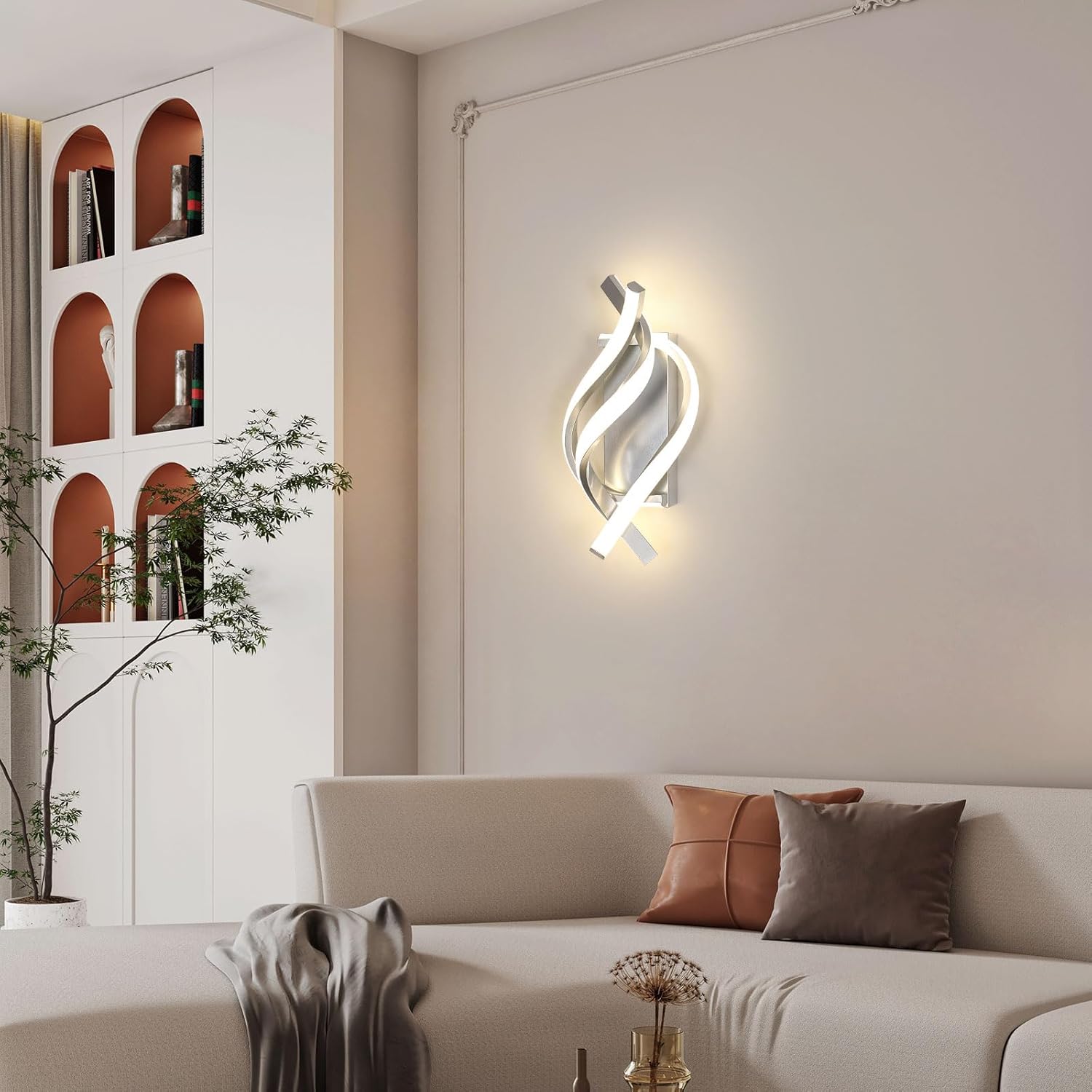 Wall Light - Silver Aluminium Frame, Natural Light