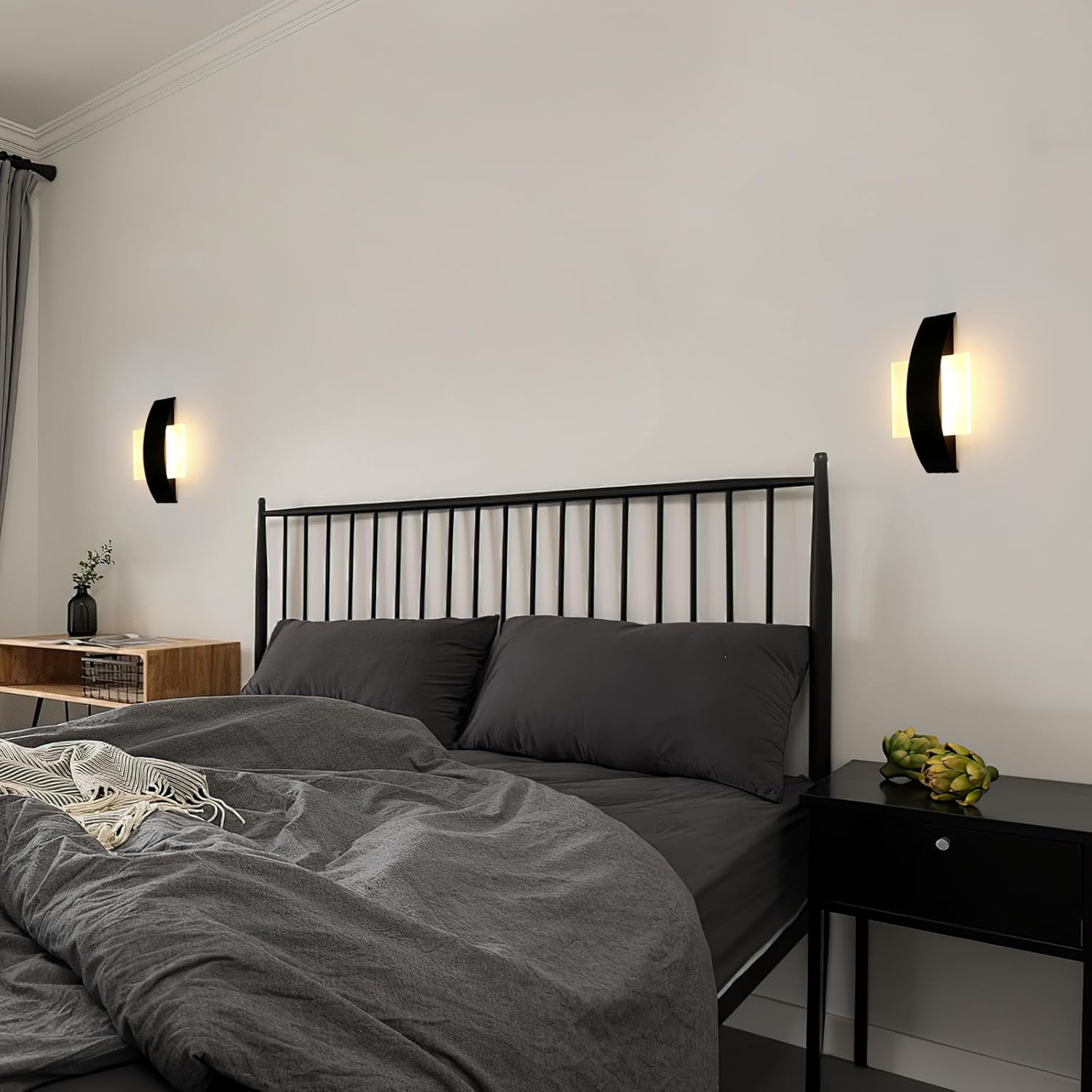 Wall Light - Black Acrylic Frame, Warm Light