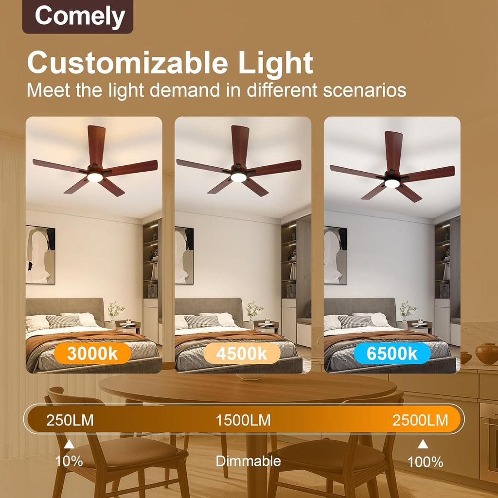 Ceiling Light - Black Wood Frame, Tunable and Dimmable