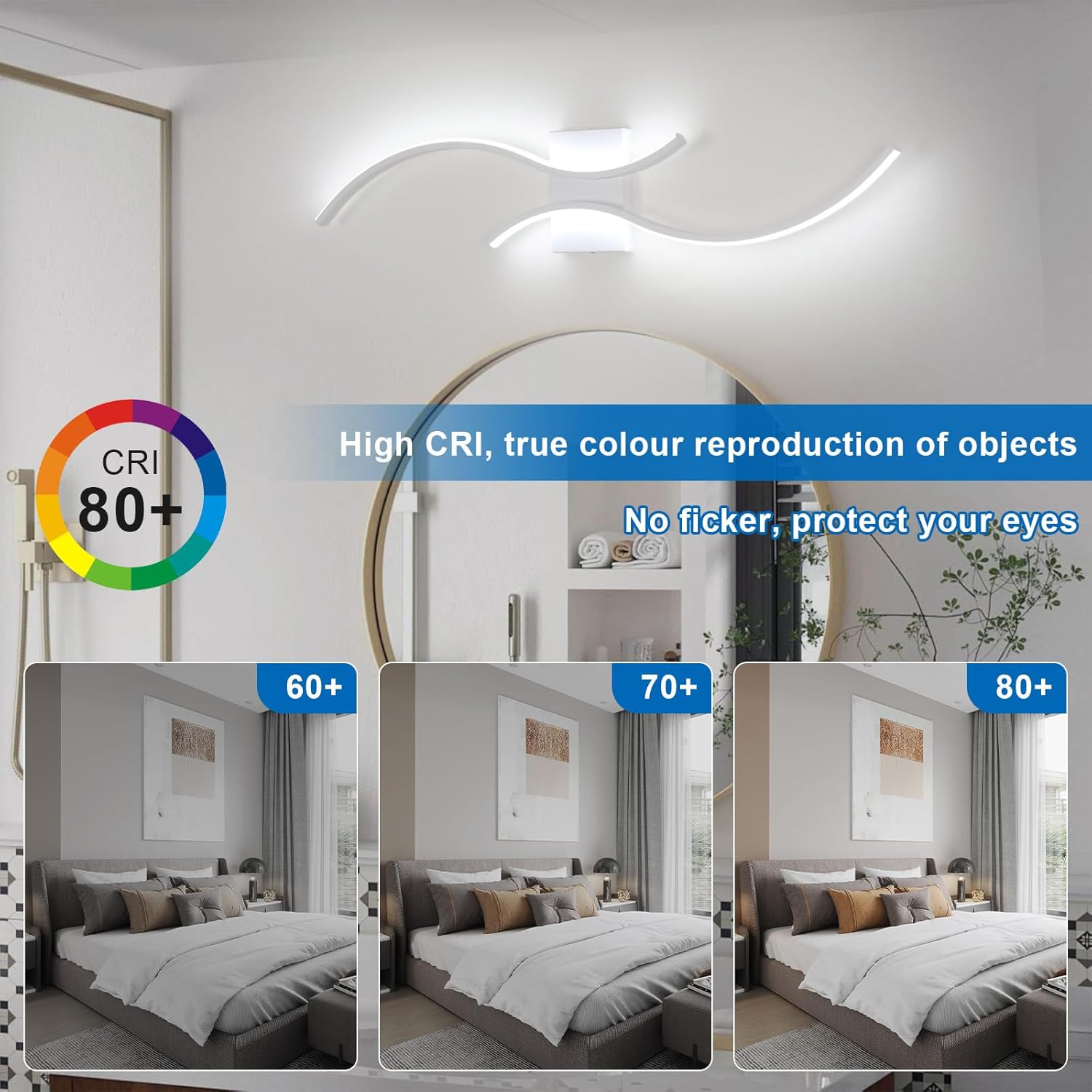 Wall Light - White Aluminium Frame, White Light