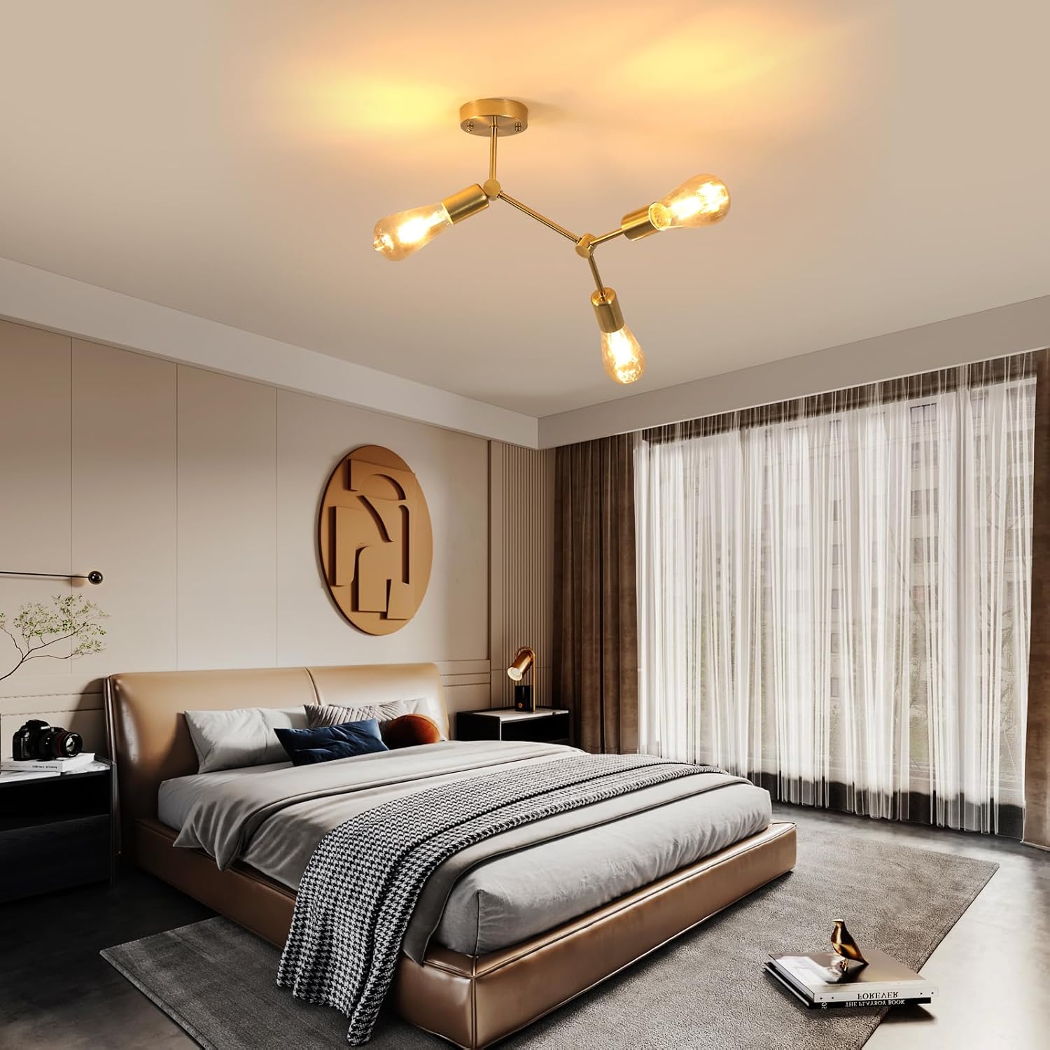 Ceiling Light - Gold Metal Frame