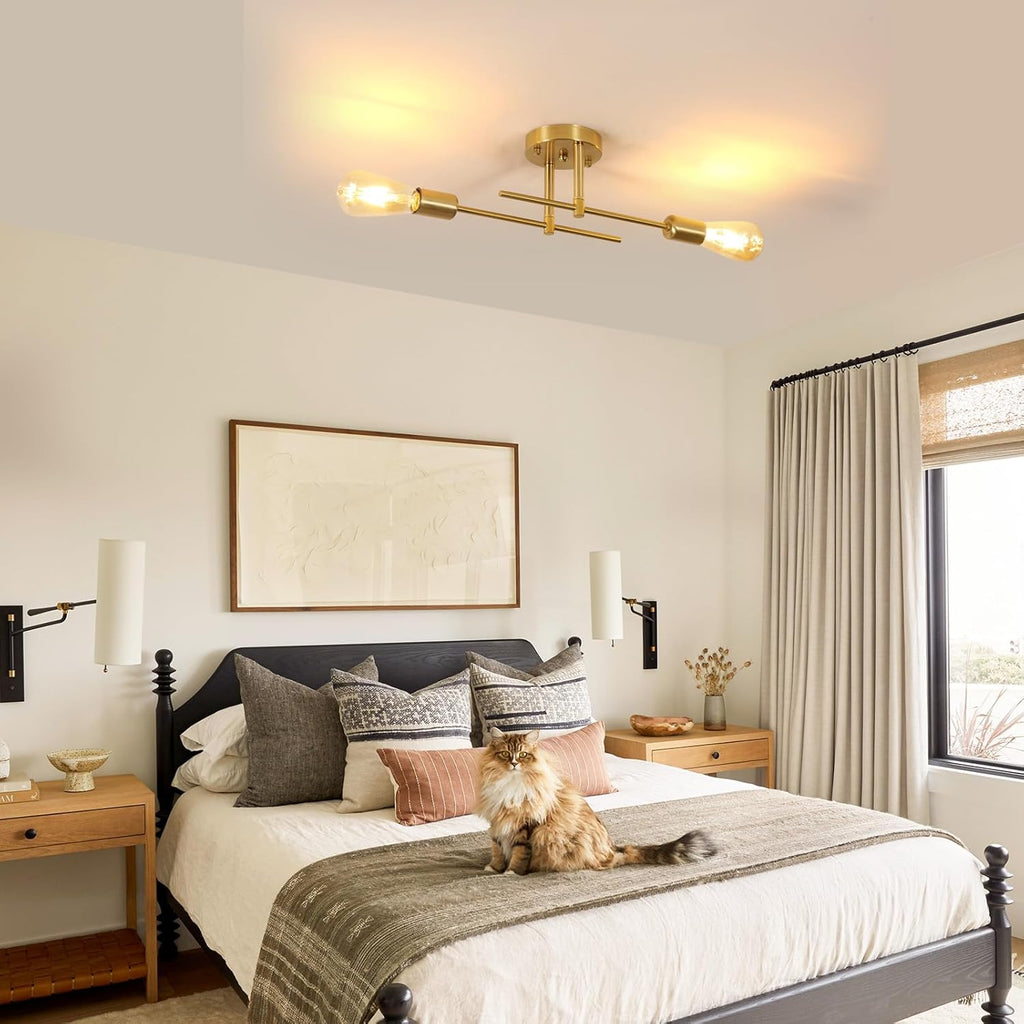 Ceiling Light - Gold Metal Frame