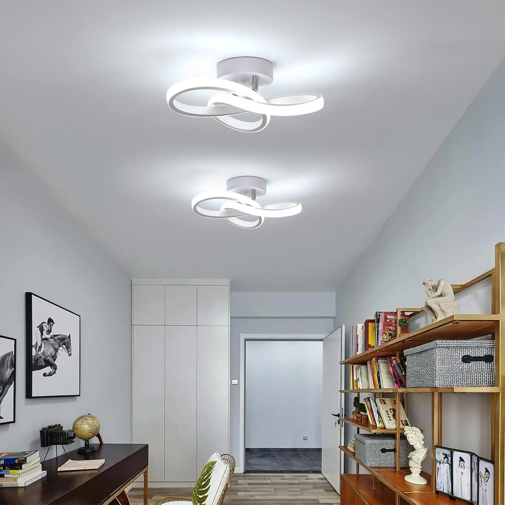 Deckenleuchte - Weißer Aluminiumrahmen, Weißes Licht