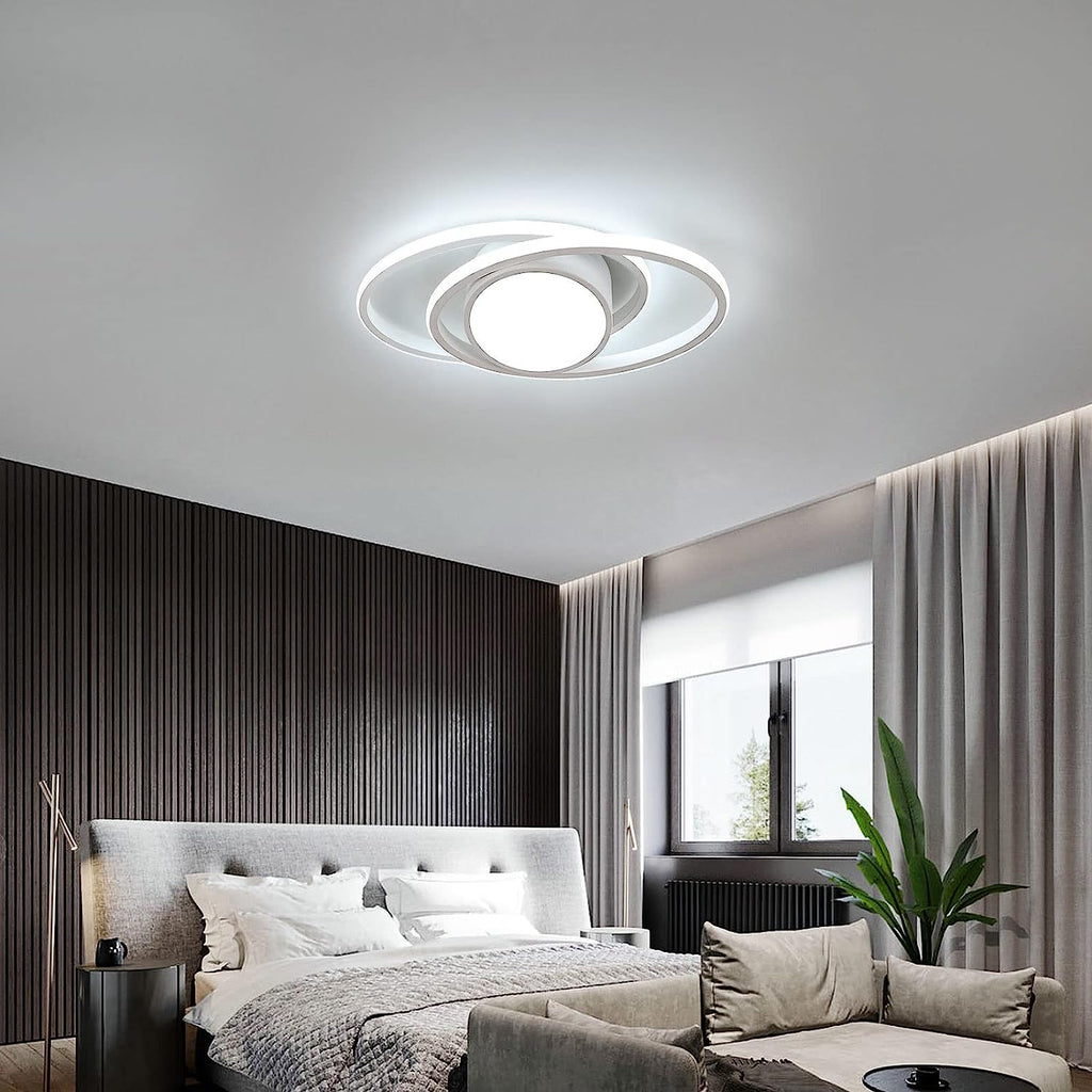 Ceiling Light - White Metal Frame, White Light